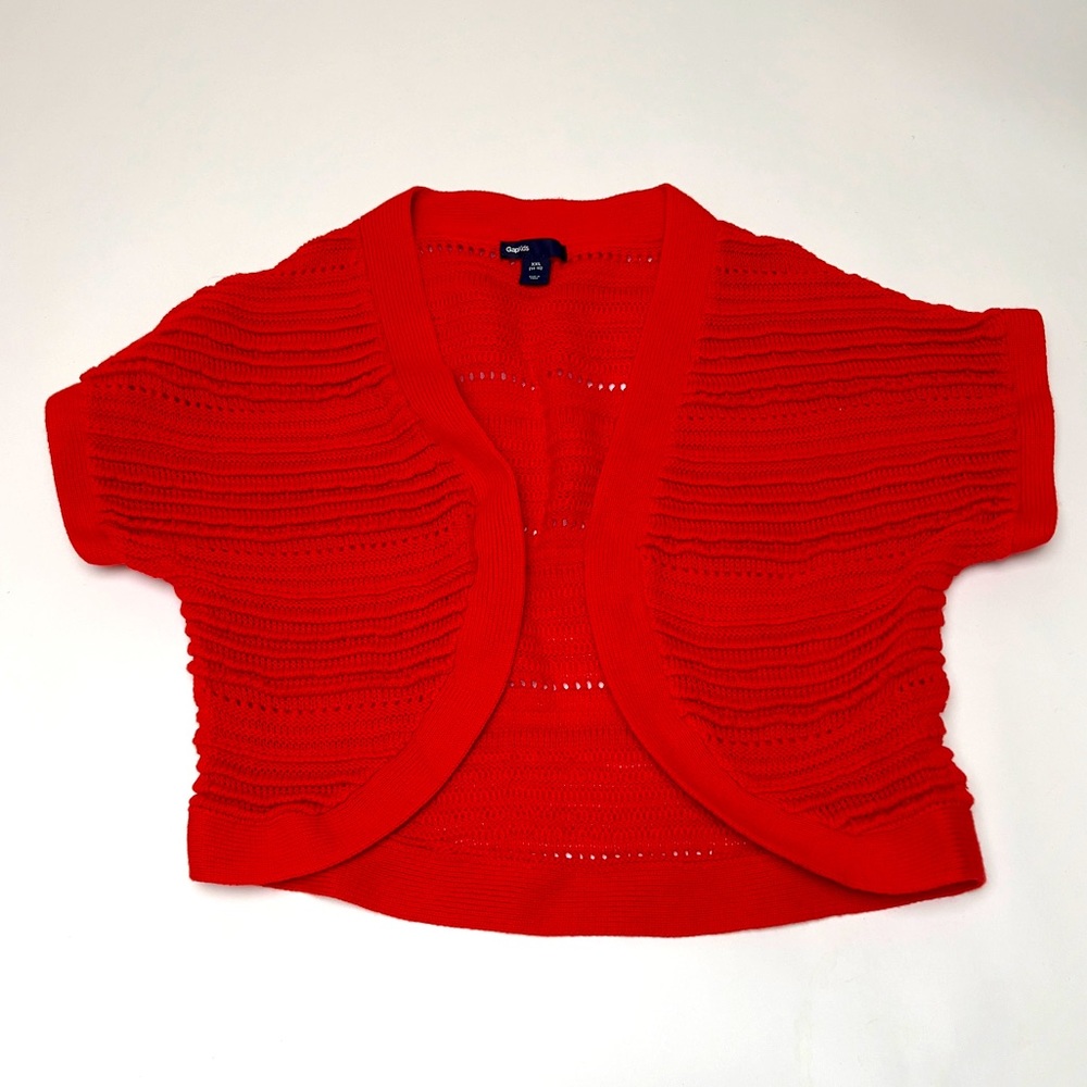 GapKids Red Short Sleeve Cardigan
